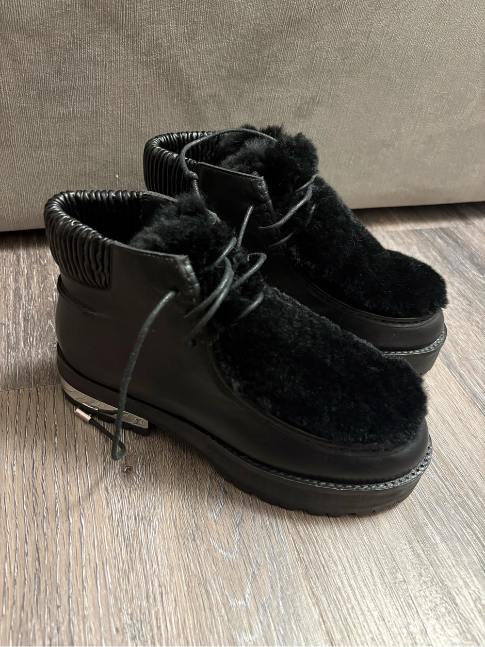 OPENING CEREMONY Duke Black Leather Shearling Boots EU 36 NWOB